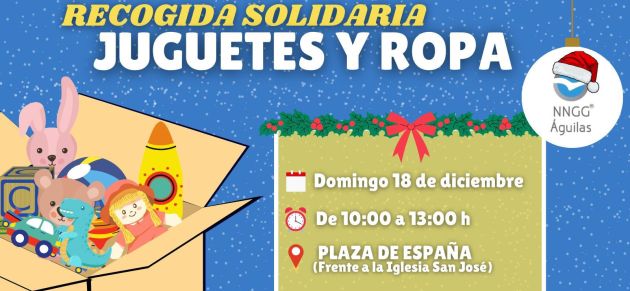 NNGG Águilas llevará a cabo este domingo la tradicional campaña de recogida de juguetes y ropa de abrigo