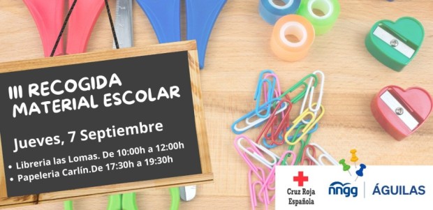 NNGG Águilas impulsa una campaña de recogida de material escolar para colaborar con Cruz Roja en ayudar a las familias que más lo necesi